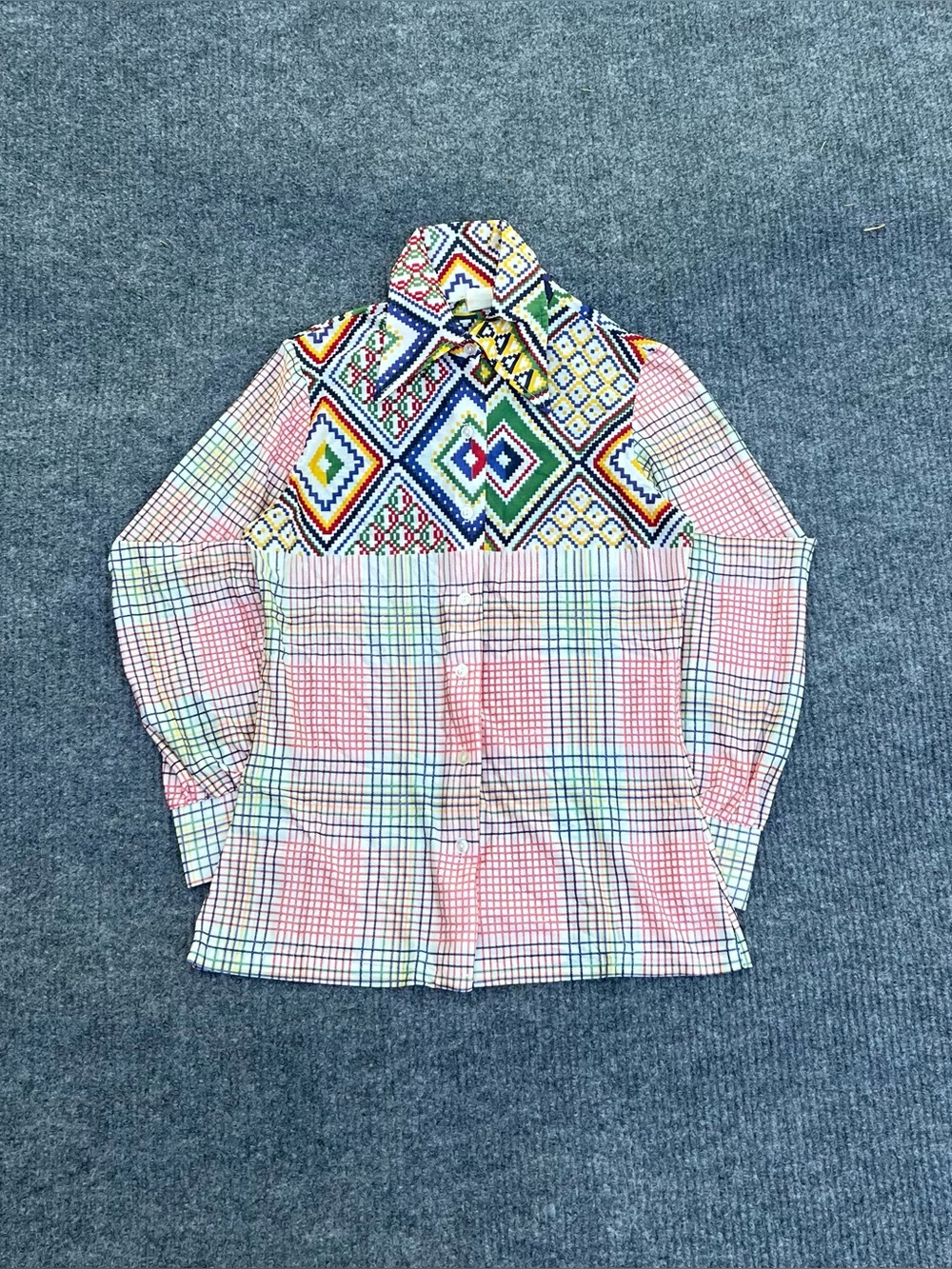 Vintage 70s Geometric Blouse